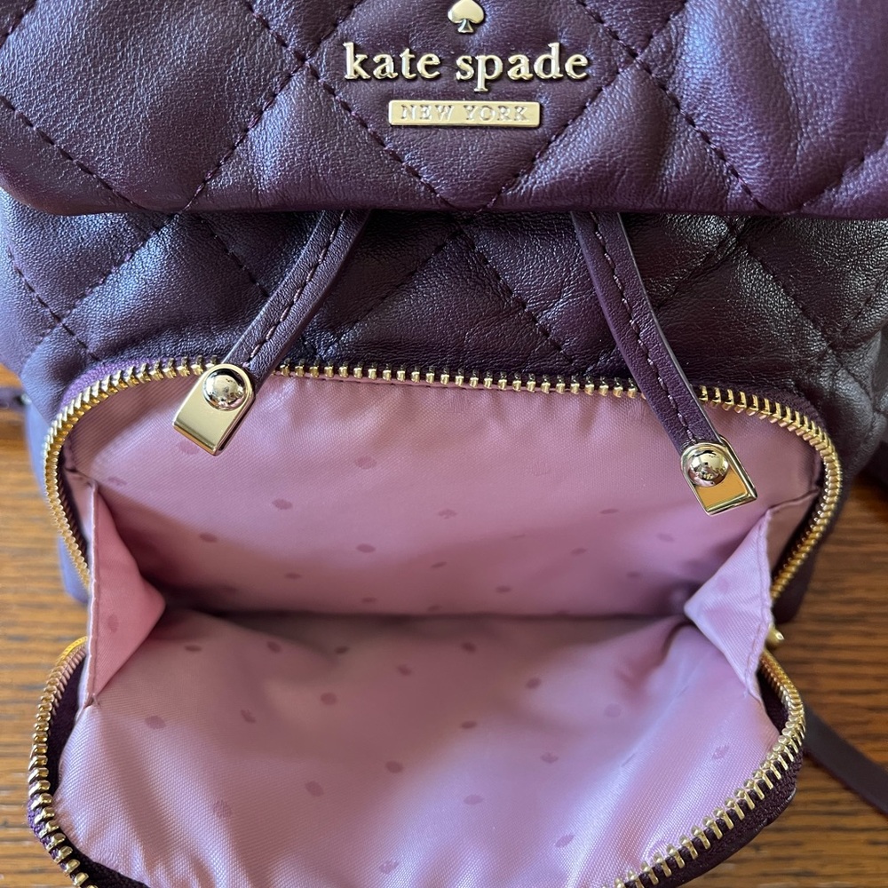 Kate Spade Quilted Backpack with Diamond Pattern - Picture 7 of 13